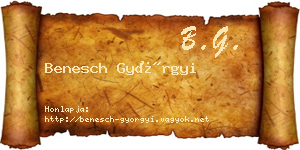 Benesch Györgyi névjegykártya